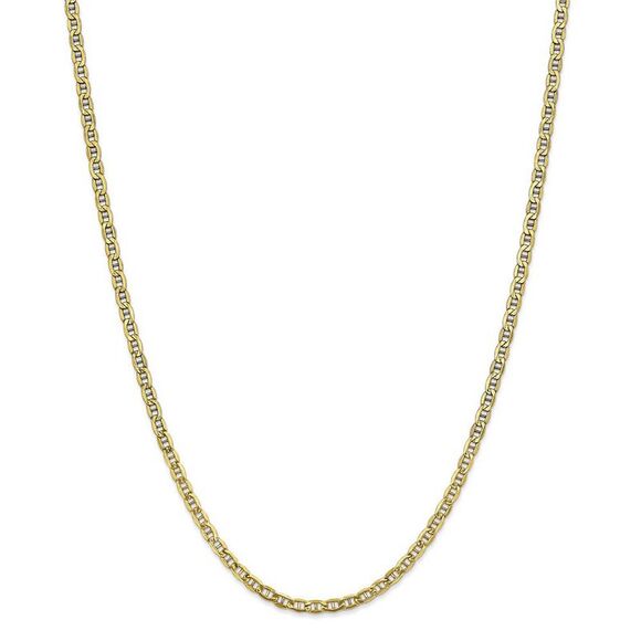 3.2mm 10k Yellow Gold Hollow Anchor Chain Necklace, 20 Inch - Picture 3 of 8